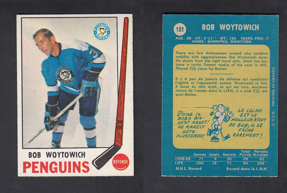 1969-70 O-PEE-CHEE HOCKEY CARD #151 B. WOYTOWICH photo