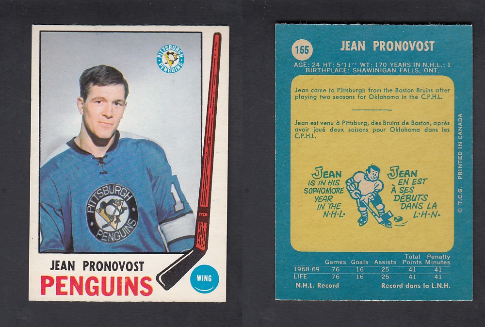 1969-70 O-PEE-CHEE HOCKEY CARD #155 J. PRONOVOST photo