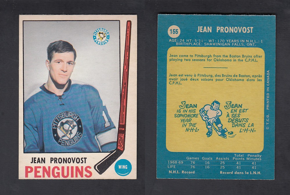 1969-70 O-PEE-CHEE HOCKEY CARD #155 J. PRONOVOST photo