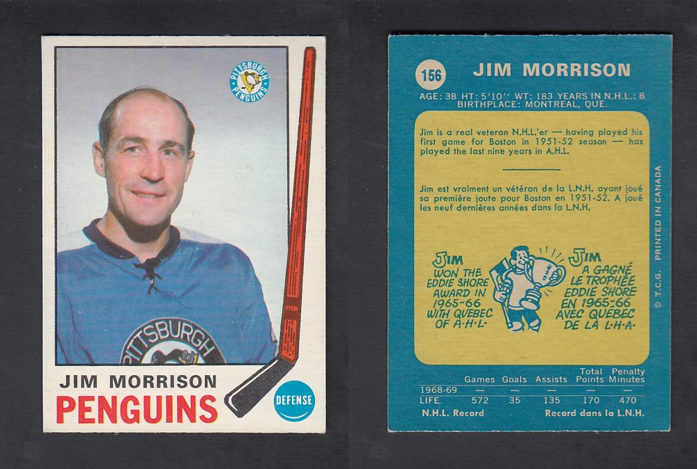 1969-70 O-PEE-CHEE HOCKEY CARD #156 J. MORRISON photo