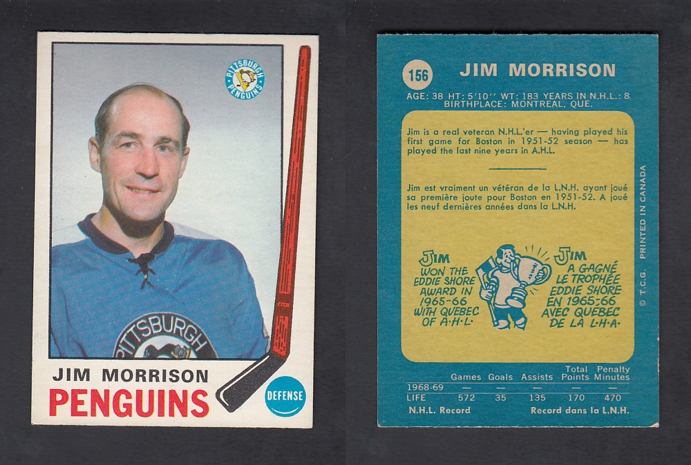 1969-70 O-PEE-CHEE HOCKEY CARD #156 J. MORRISON photo