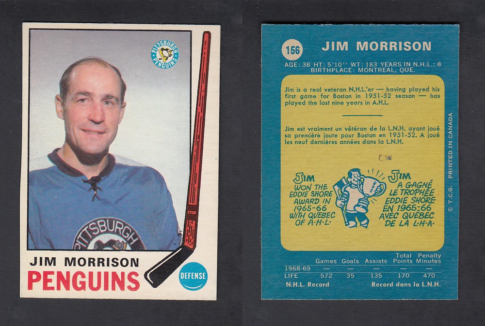 1969-70 O-PEE-CHEE HOCKEY CARD #156 J. MORRISON photo