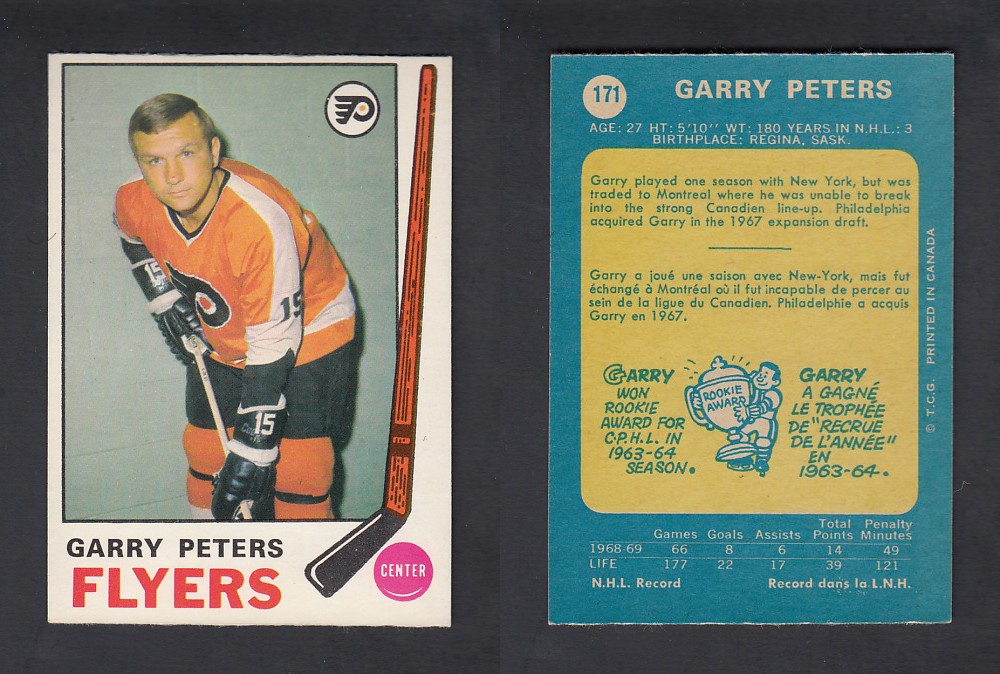 1969-70 O-PEE-CHEE HOCKEY CARD #171 G. PETERS photo