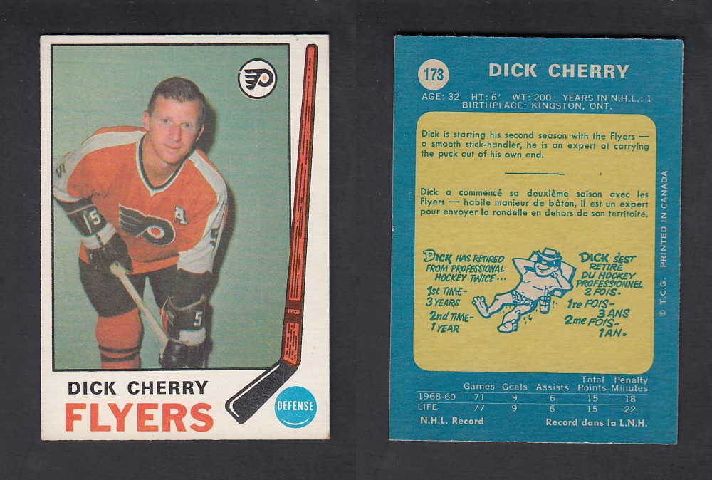 1969-70 O-PEE-CHEE HOCKEY CARD #173 D. CHERRY photo