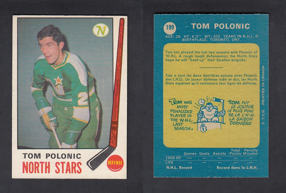 1969-70 O-PEE-CHEE HOCKEY CARD #199 T.POLONIC photo