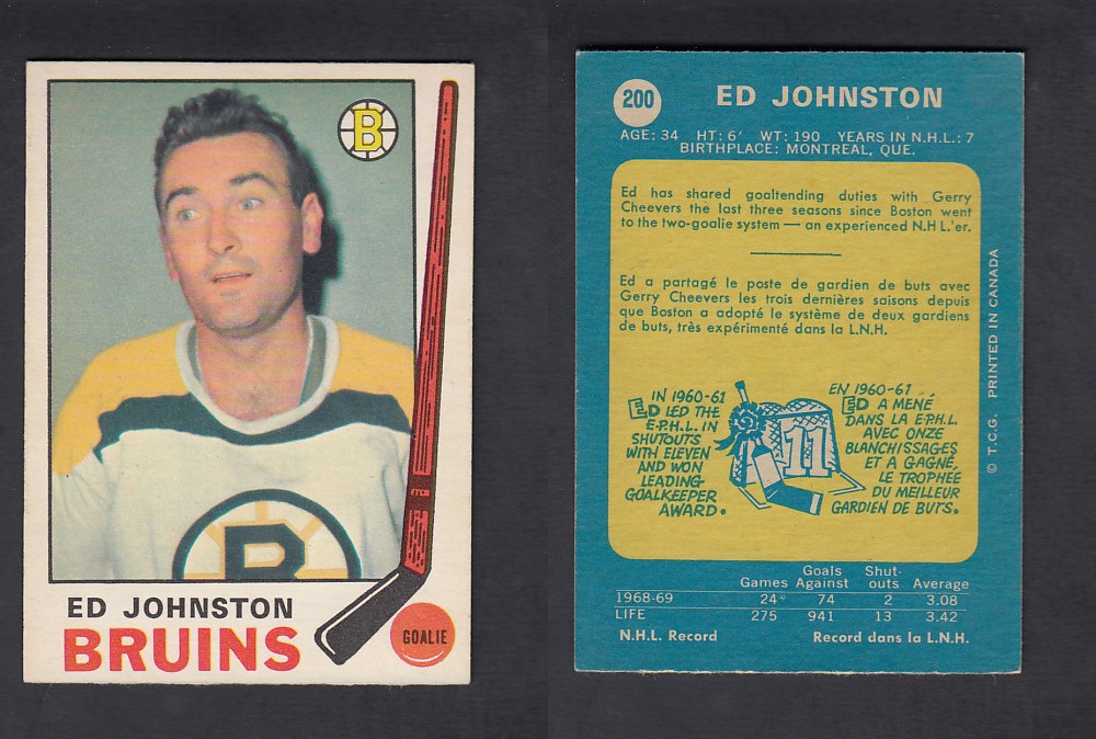 1969-70 O-PEE-CHEE HOCKEY CARD #200 E. JOHNSTON photo