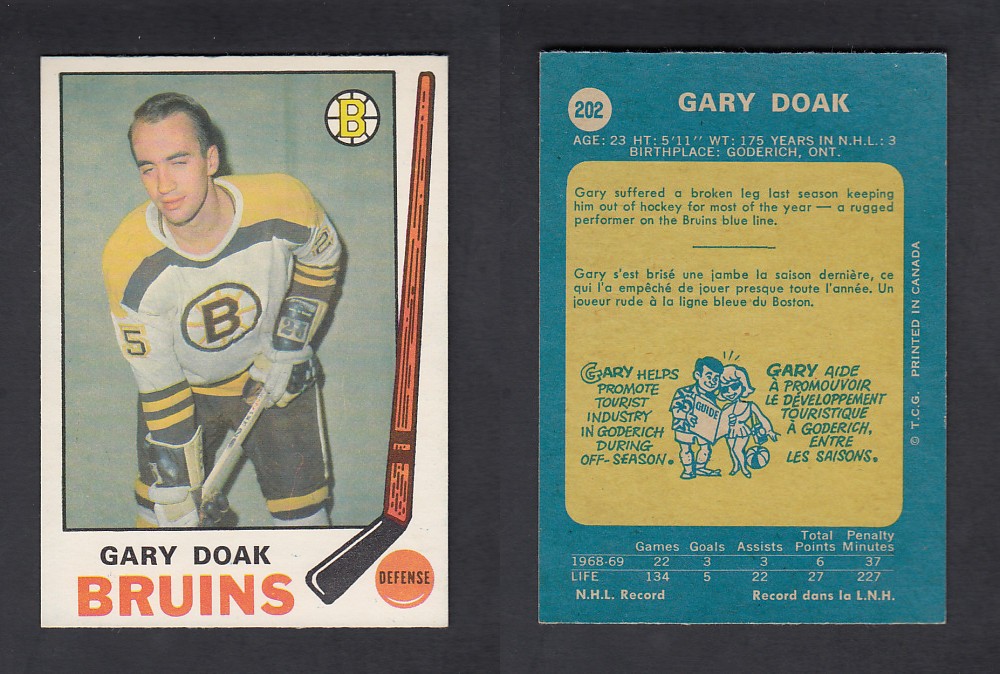 1969-70 O-PEE-CHEE HOCKEY CARD #202 G. DOAK photo