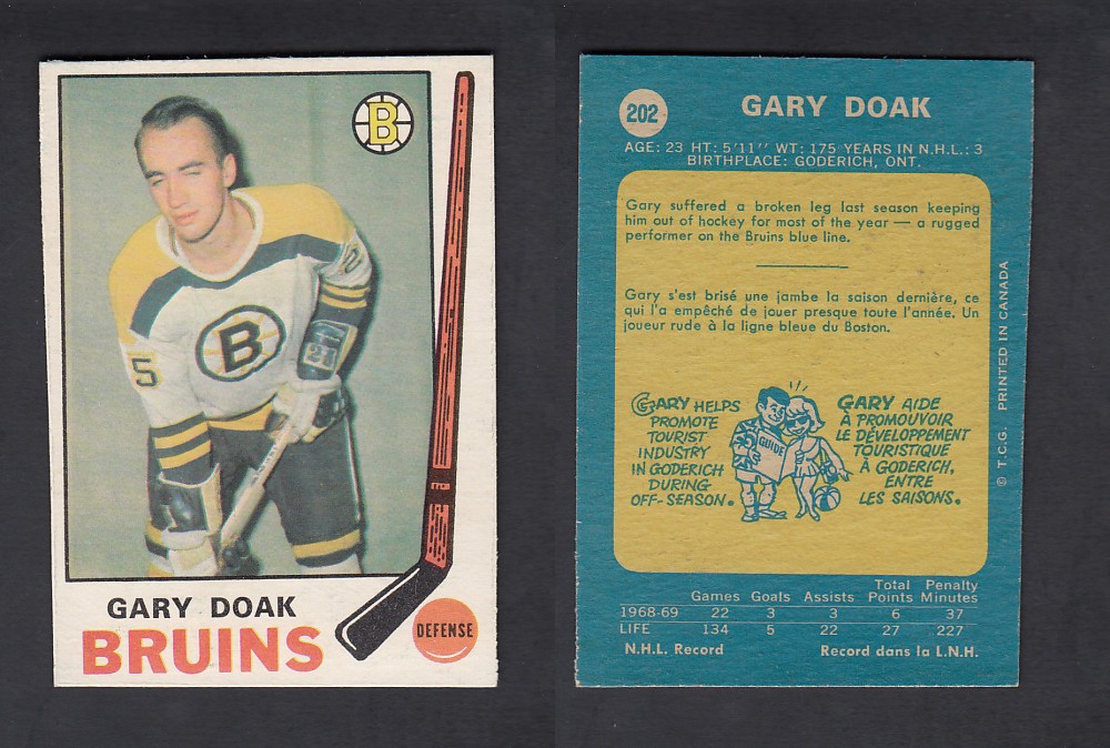 1969-70 O-PEE-CHEE HOCKEY CARD #202 G. DOAK photo