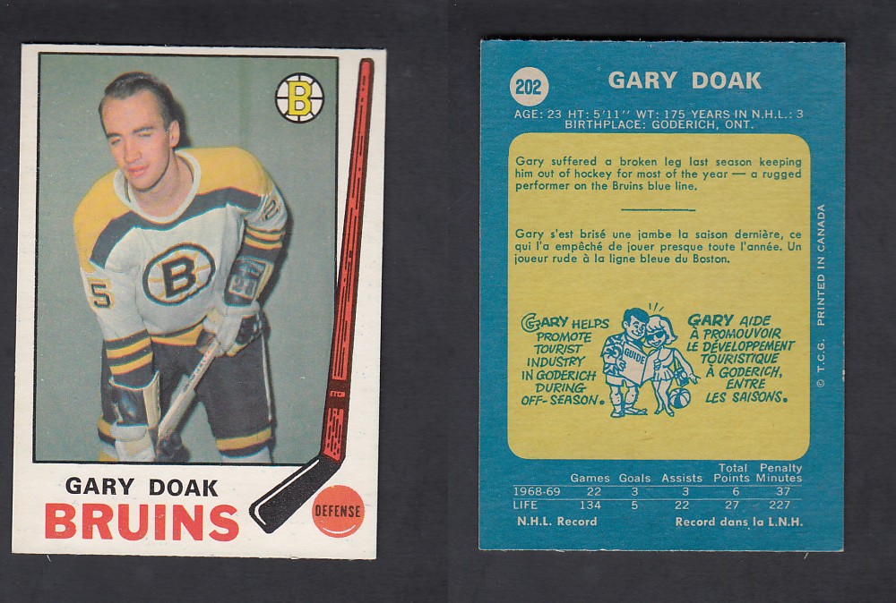 1969-70 O-PEE-CHEE HOCKEY CARD #202 G. DOAK photo