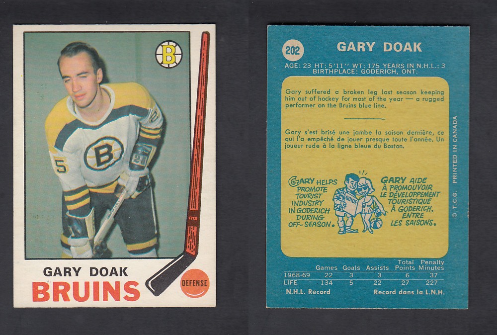 1969-70 O-PEE-CHEE HOCKEY CARD #202 G. DOAK photo