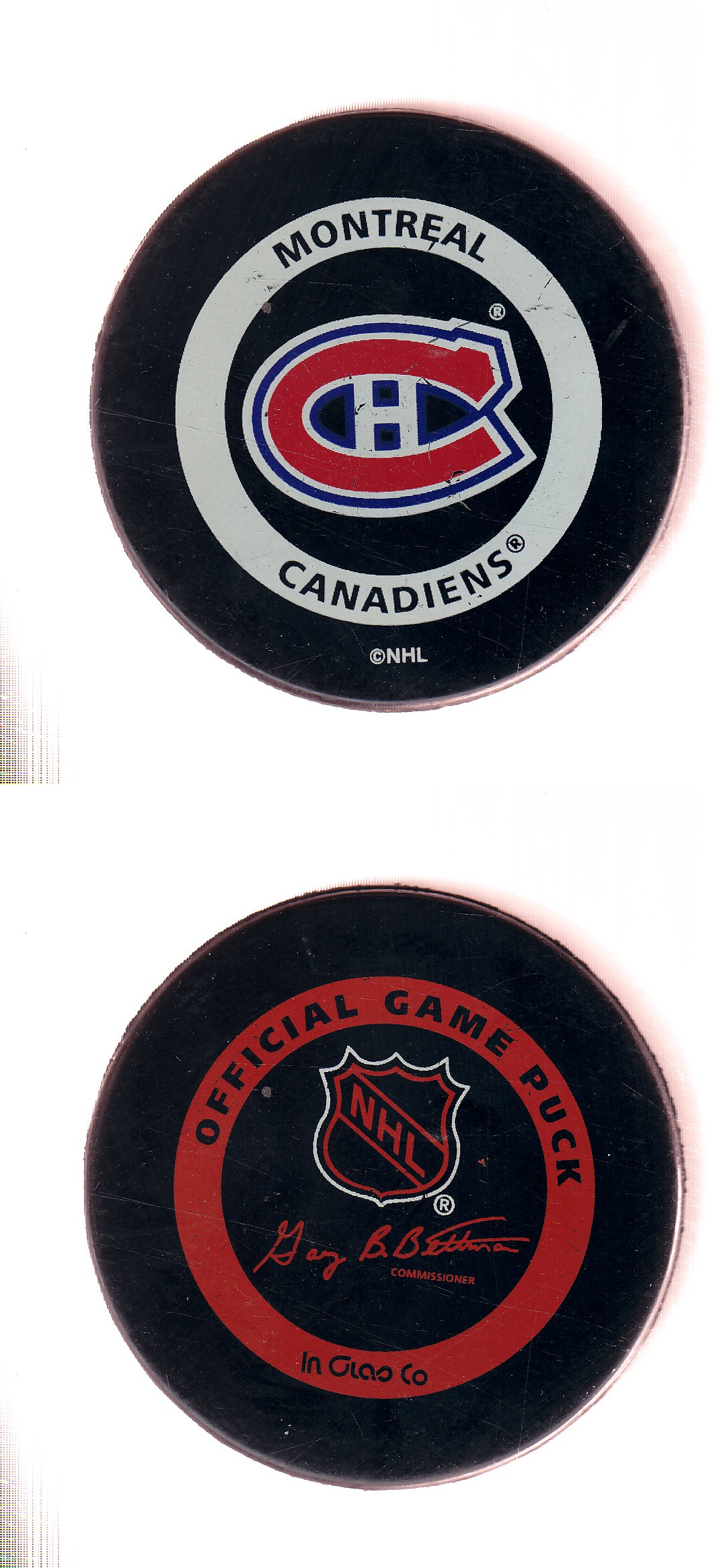 1996-99 IN GLAS CO MONTREAL CANADIENS GAME PUCK photo