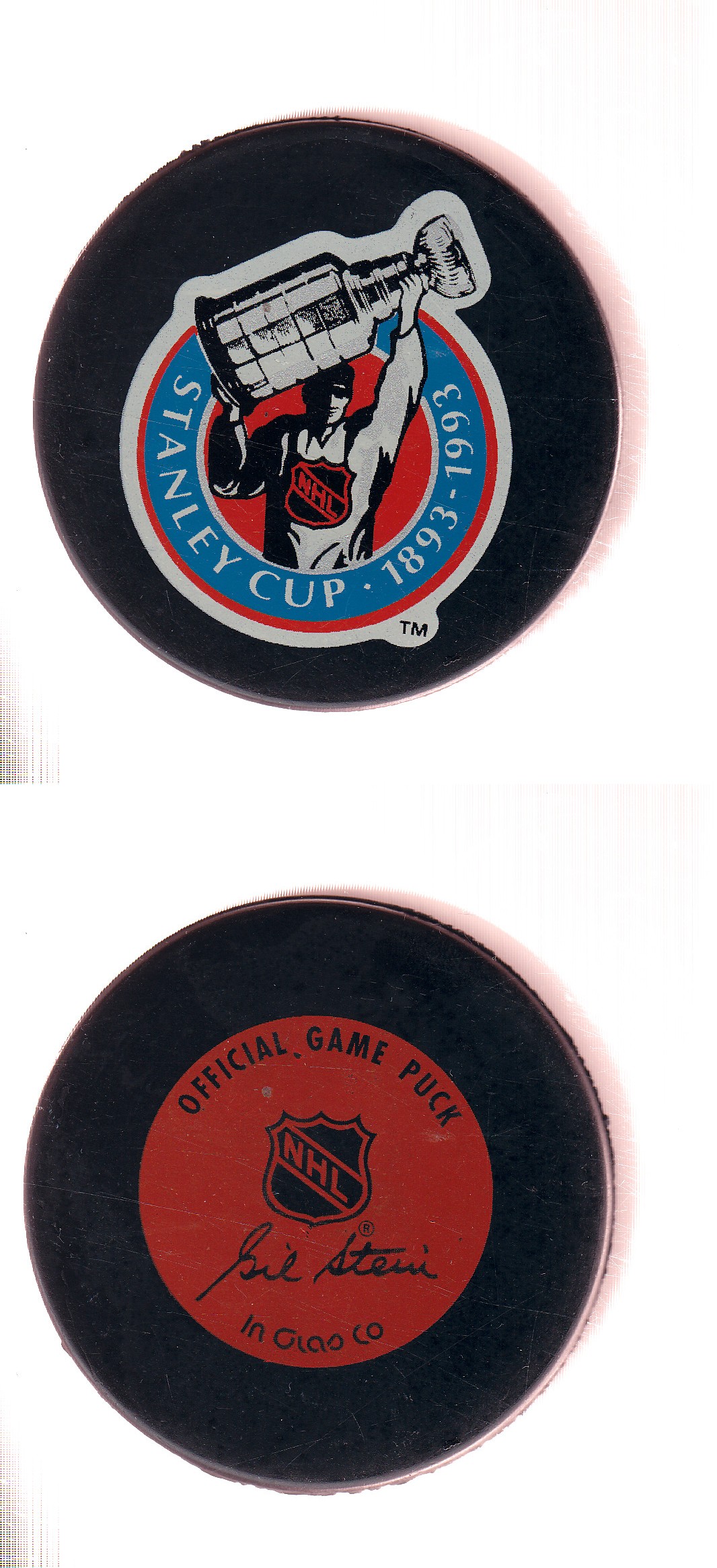1992-93 IN GLAS CO NHL GAME PUCK photo