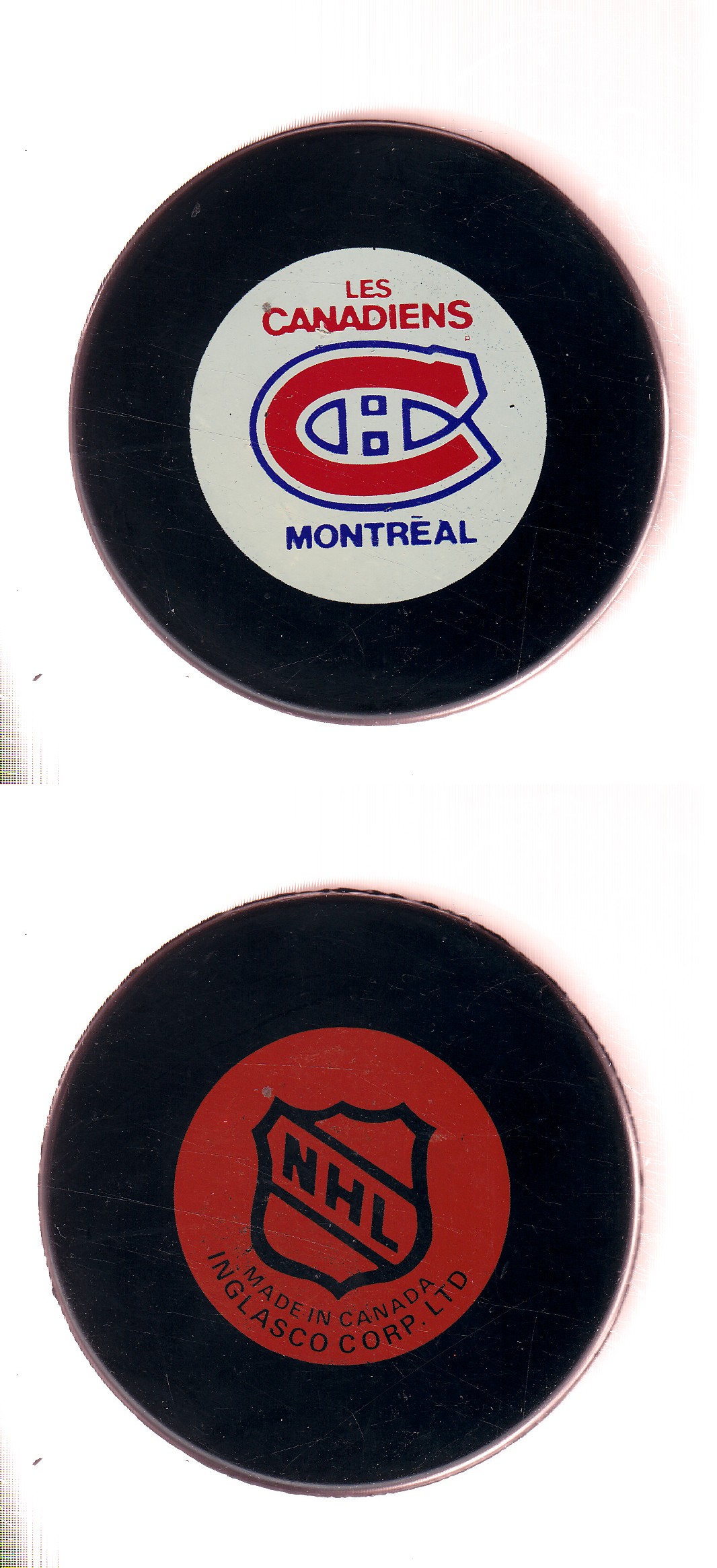1985-92 IN GLAS CO MONTREAL CANADIENS GAME PUCK photo