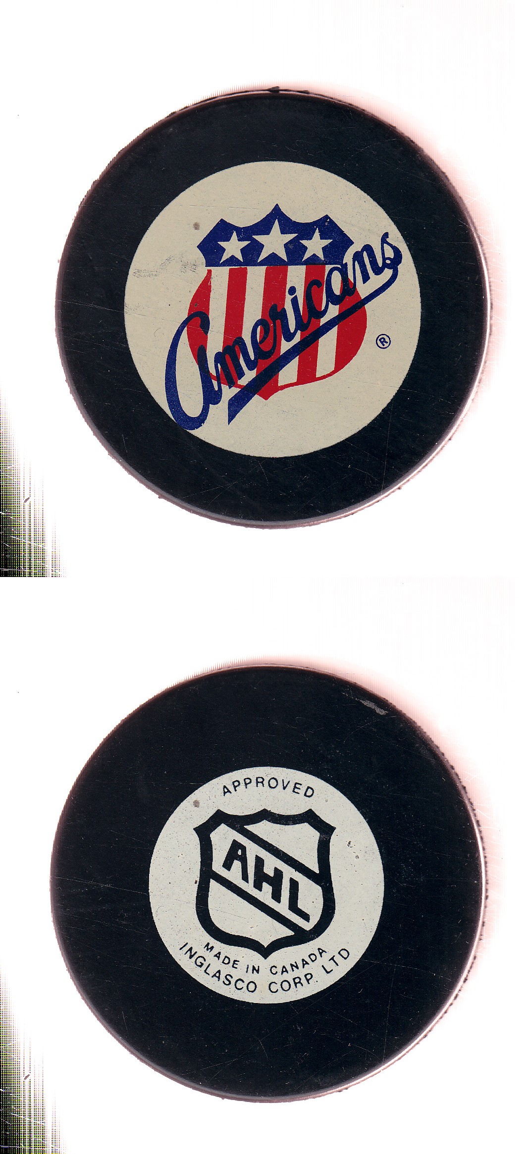 1993-96 IN GLAS CO ROCHESTER AMERICANS GAME PUCK photo