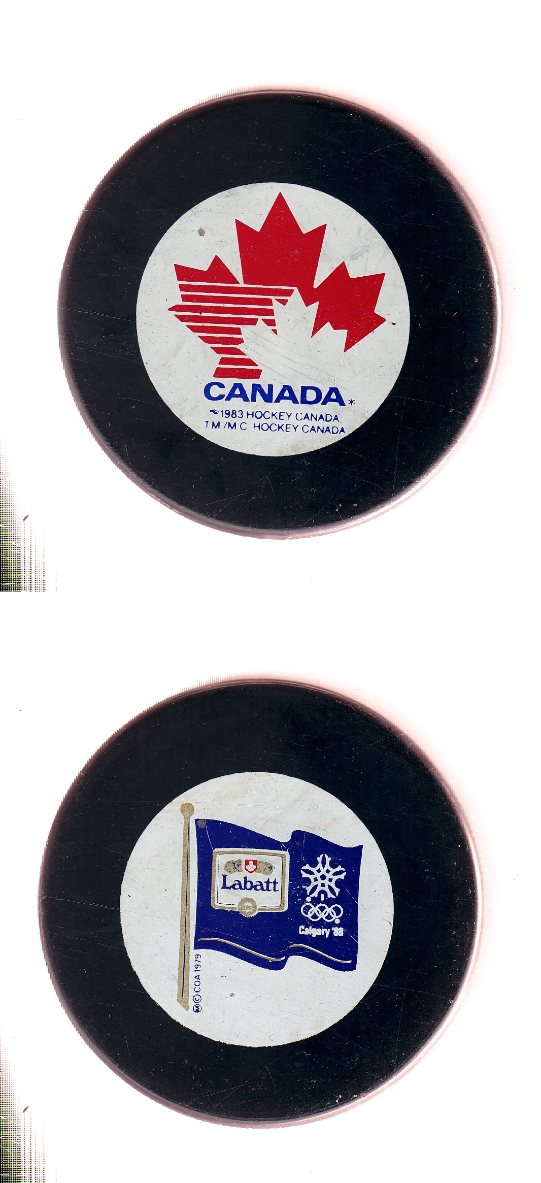 1988 GENERAL TIRE OLYMPIC TEAM CANADA PUCK photo