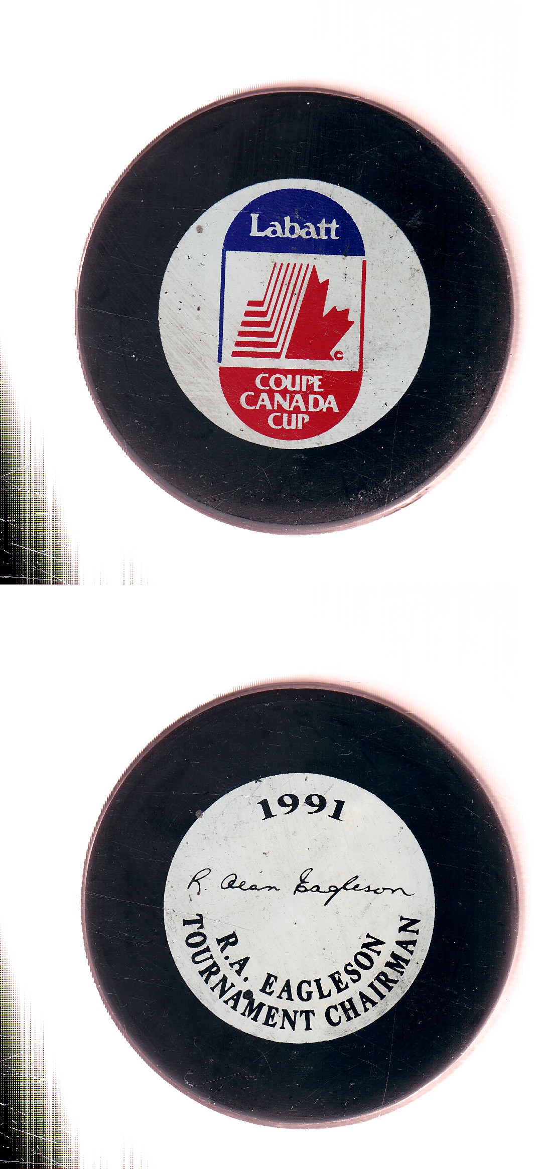 1991 VICEROY CANADA CUP GAME PUCK photo