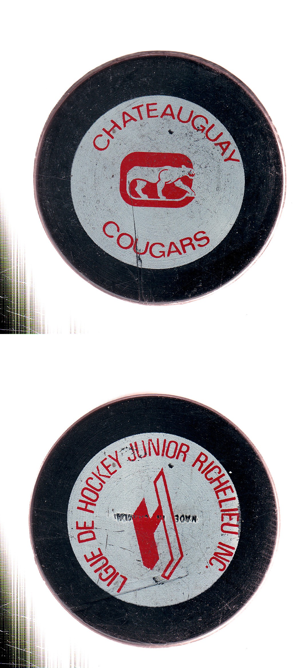 1973-76 BILTRITE CHATEAUGUAY COUGARS GAME PUCK photo