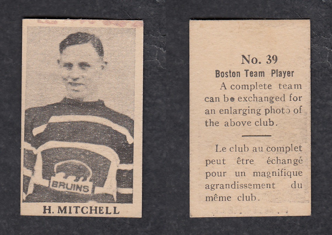 1925-27 ANONYMOUS HOCKEY CARD #39 H. MITCHELL photo 1925-27 ANONYMOUS HOCKEY CARD #39 H. MITCHELL photo
