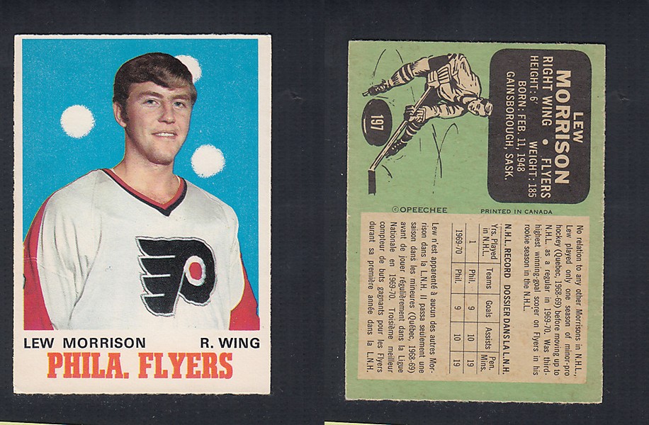 1970-71 O-PEE-CHEE HOCKEY CARD  #197 L. MORRISON photo