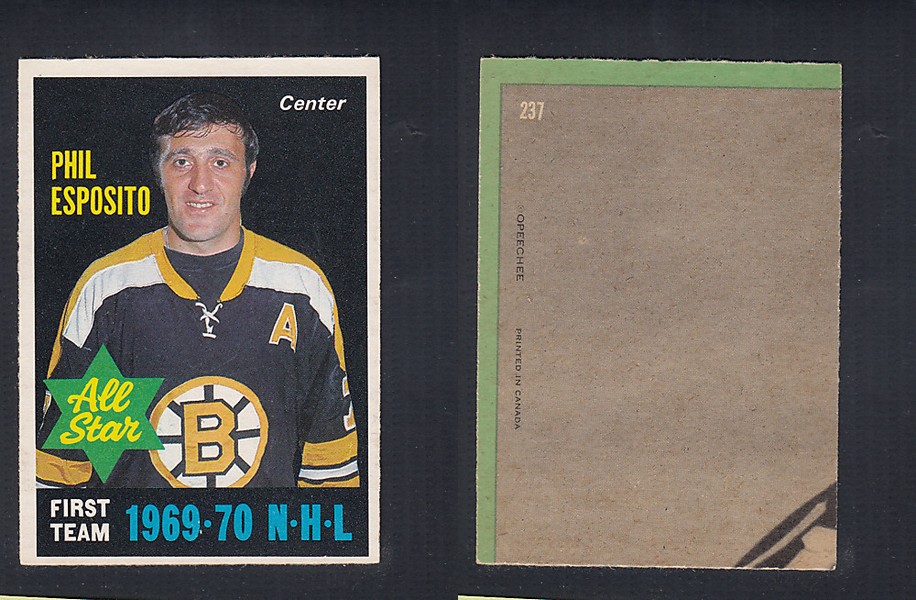 1970-71 O-PEE-CHEE HOCKEY CARD  #237 ALL STAR: PHIL ESPOSITO photo