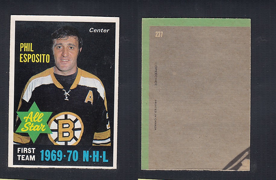 1970-71 O-PEE-CHEE HOCKEY CARD  #237 ALL STAR: PHIL ESPOSITO photo