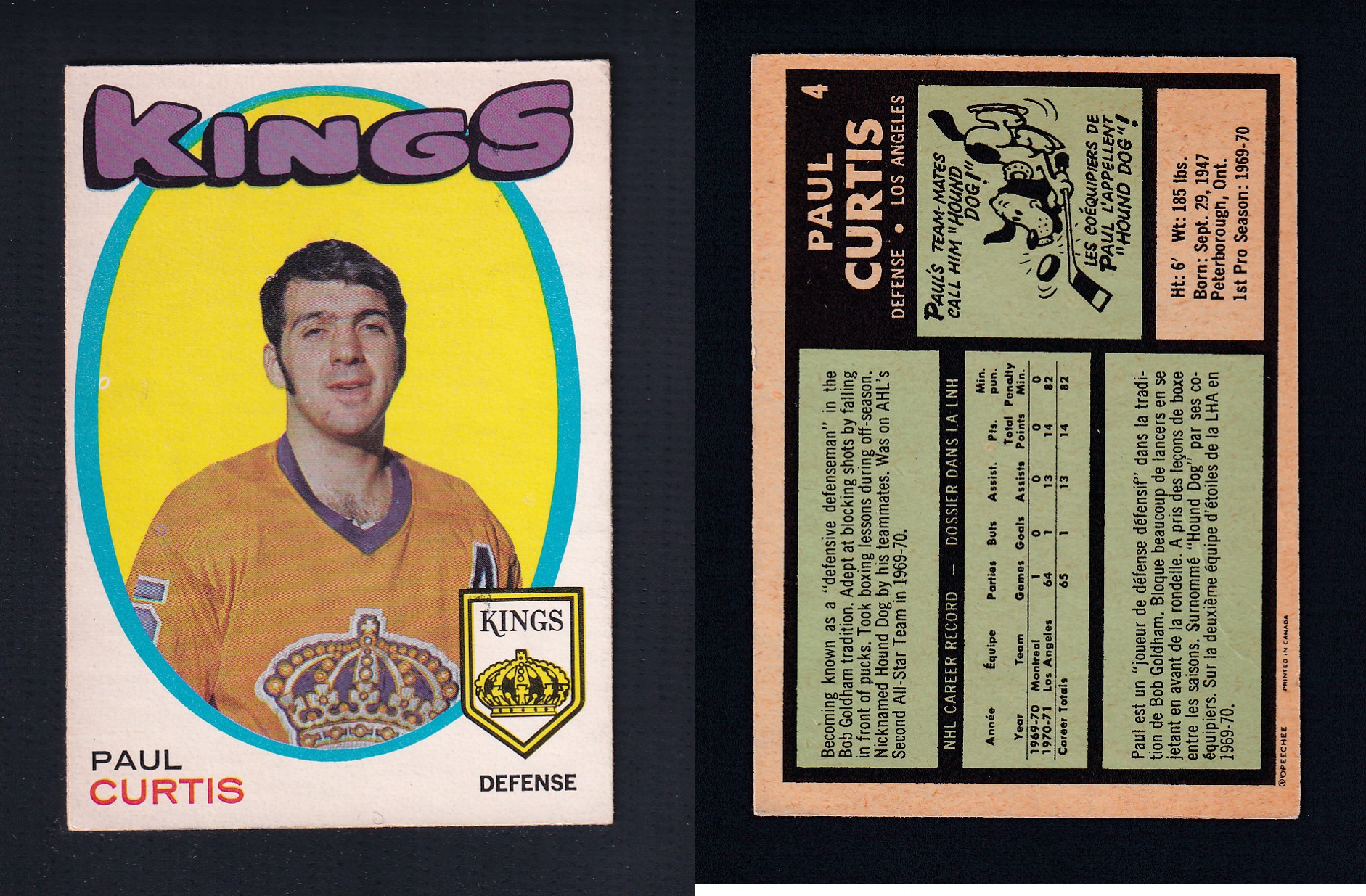 1971-72 O-PEE-CHEE HOCKEY CARD #4 P. CURTIS photo