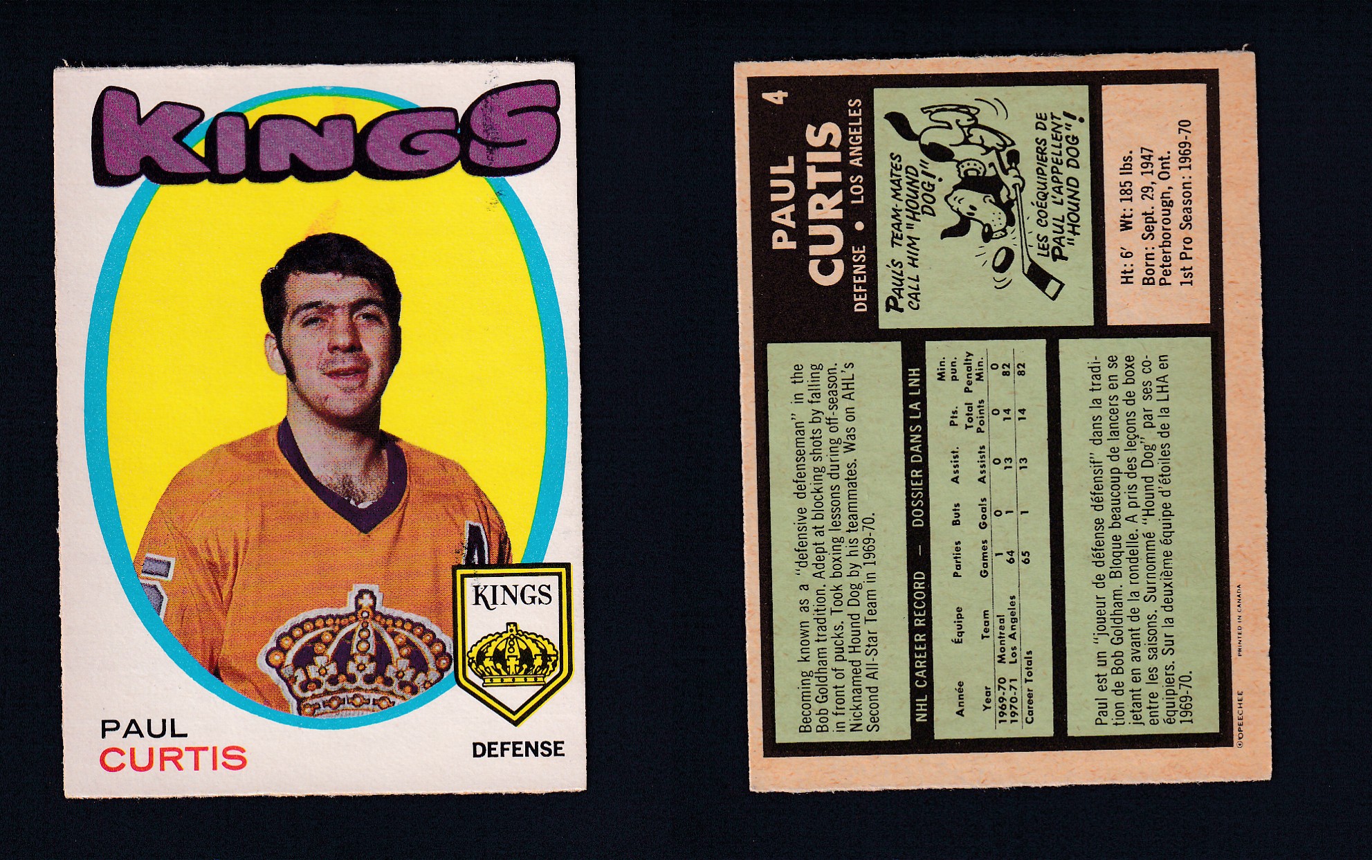 1971-72 O-PEE-CHEE HOCKEY CARD #4 P. CURTIS photo