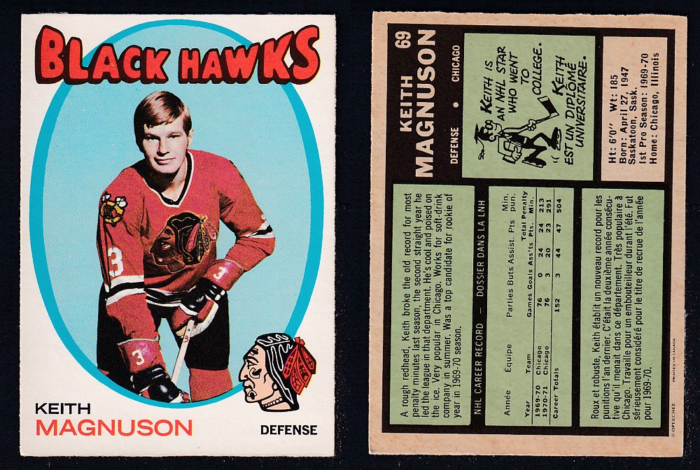 1971-72 O-PEE-CHEE HOCKEY CARD #69 K. MAGNUSON photo