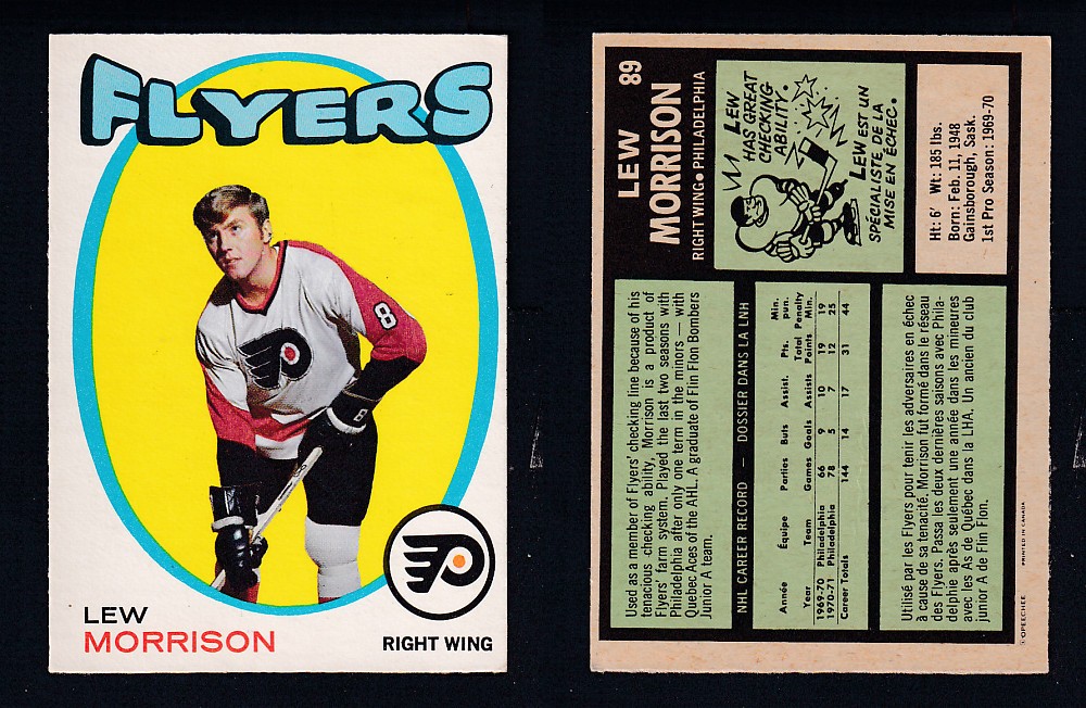 1971-72 O-PEE-CHEE HOCKEY CARD #89 L. MORRISON photo