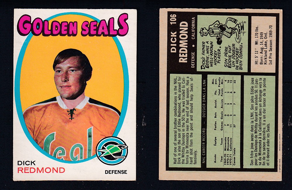 1971-72 O-PEE-CHEE HOCKEY CARD #106 D. REDMOND photo