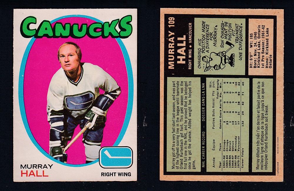 1971-72 O-PEE-CHEE HOCKEY CARD #109 M. HALL photo