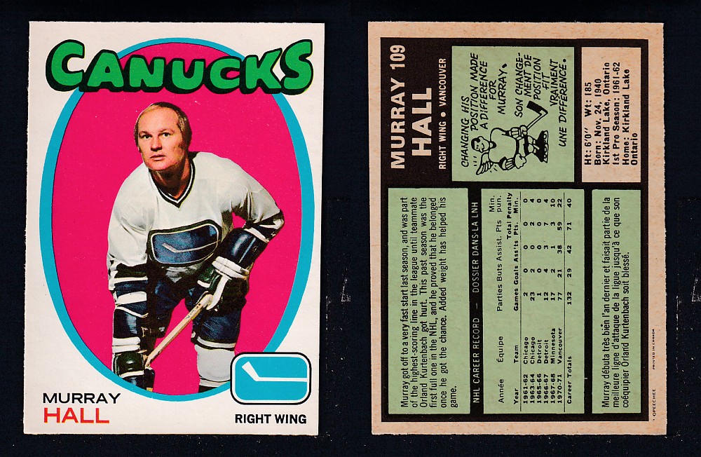 1971-72 O-PEE-CHEE HOCKEY CARD #109 M. HALL photo