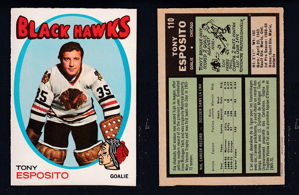 1971-72 O-PEE-CHEE HOCKEY CARD #110 T. ESPOSITO photo