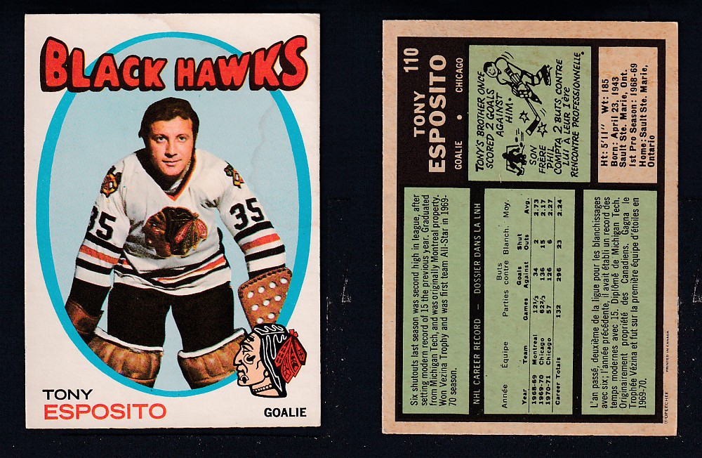 1971-72 O-PEE-CHEE HOCKEY CARD #110 T. ESPOSITO photo