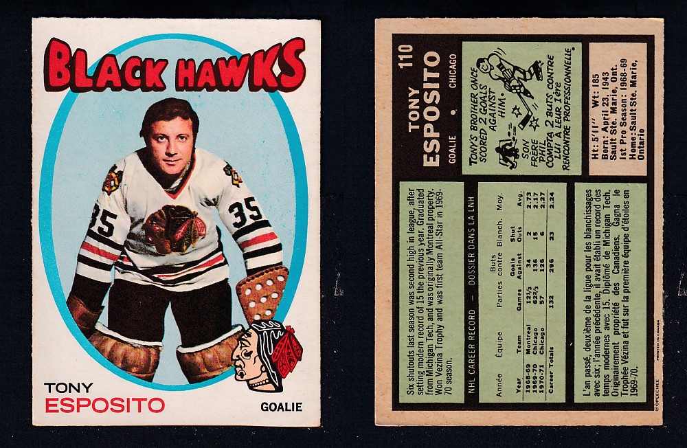 1971-72 O-PEE-CHEE HOCKEY CARD #110 T. ESPOSITO photo