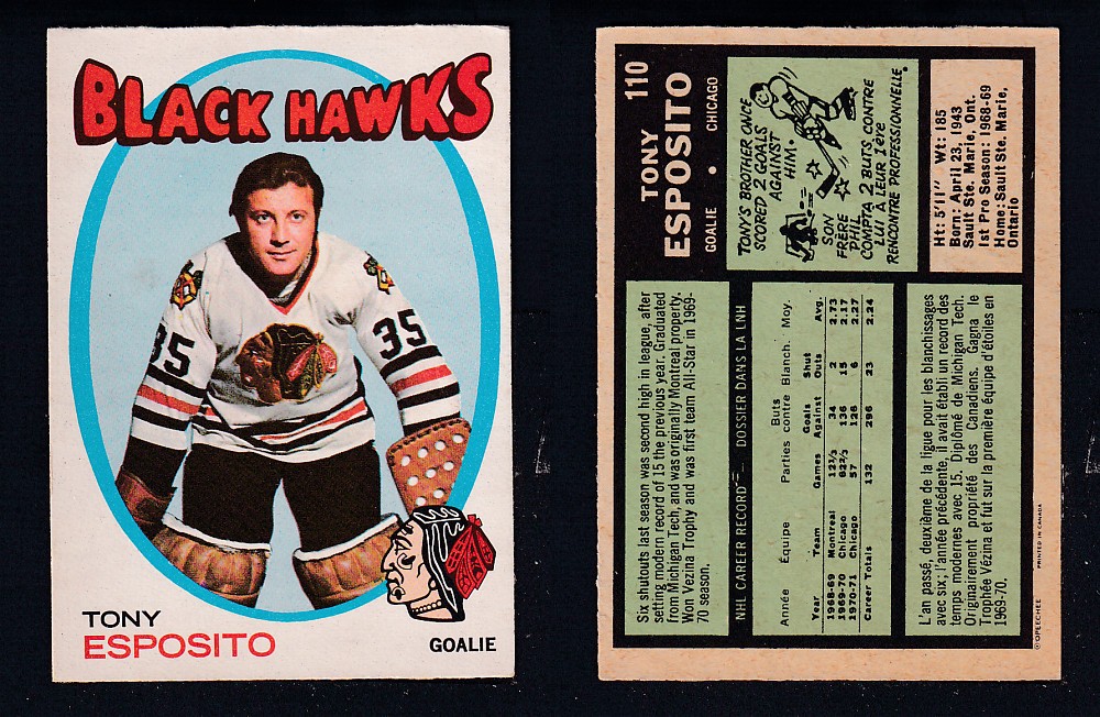 1971-72 O-PEE-CHEE HOCKEY CARD #110 T. ESPOSITO photo