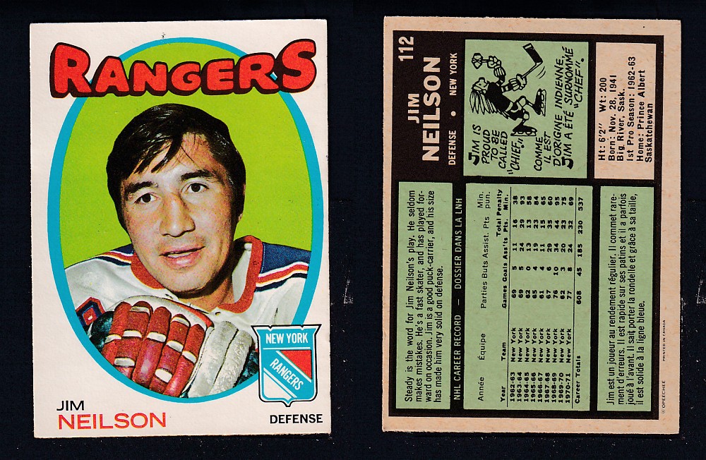 1971-72 O-PEE-CHEE HOCKEY CARD #112 J. NEILSON photo