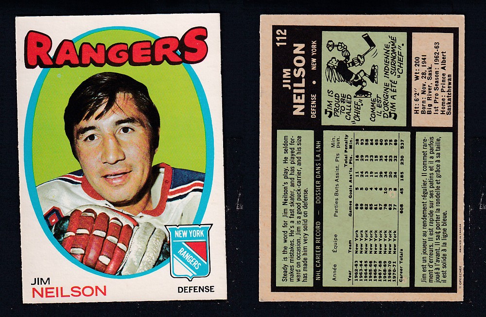 1971-72 O-PEE-CHEE HOCKEY CARD #112 J. NEILSON photo