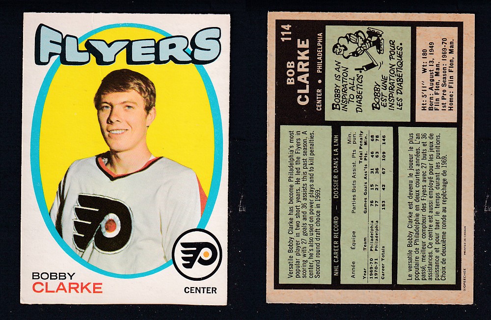 1971-72 O-PEE-CHEE HOCKEY CARD #114 B.CLARKE photo