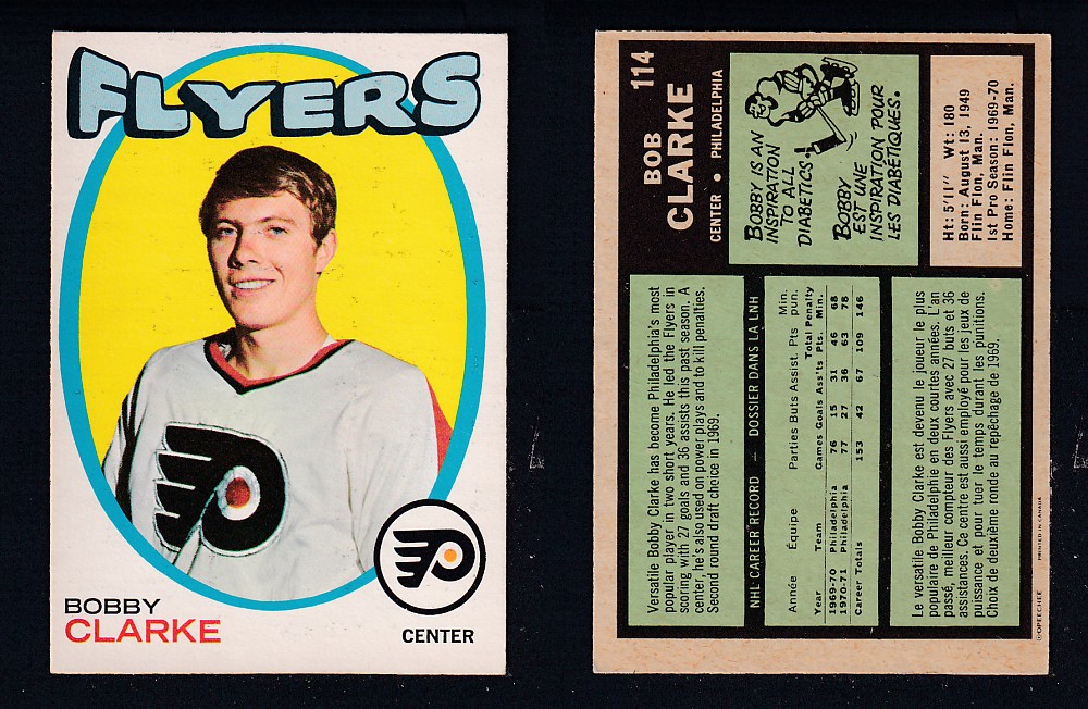 1971-72 O-PEE-CHEE HOCKEY CARD #114 B.CLARKE photo