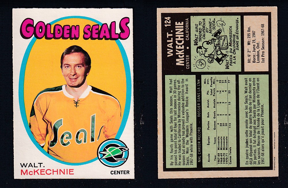 1971-72 O-PEE-CHEE HOCKEY CARD #124 WALT. McKECHNIE photo