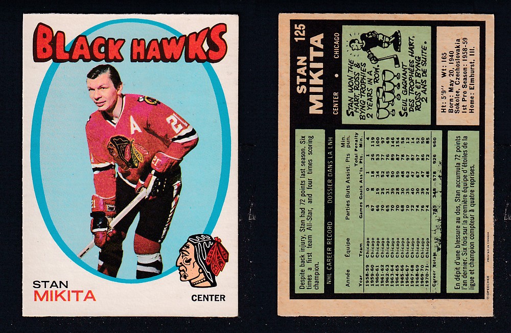 1971-72 O-PEE-CHEE HOCKEY CARD #125 S. MIKITA photo