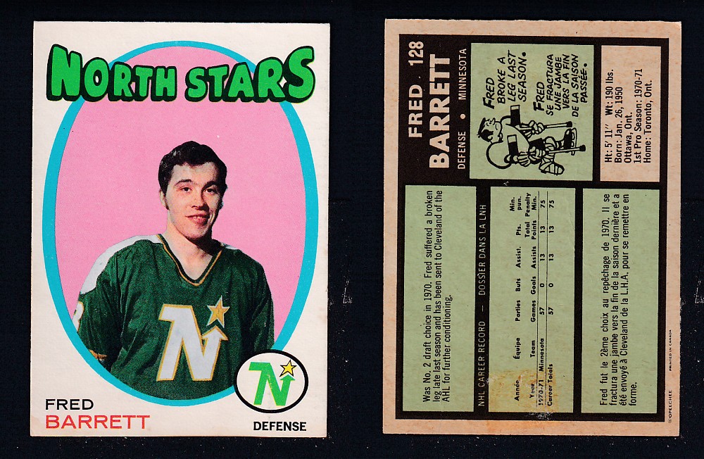 1971-72 O-PEE-CHEE HOCKEY CARD #128 F. BARRETT photo