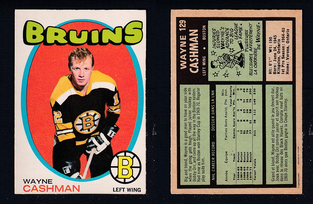 1971-72 O-PEE-CHEE HOCKEY CARD #129 W. CASHMAN photo