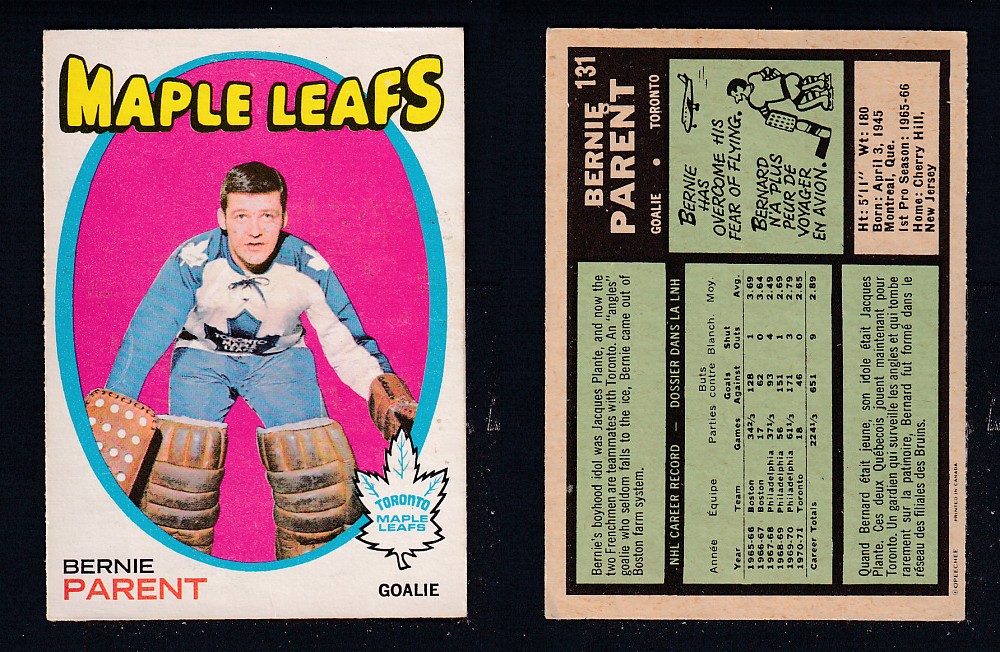 1971-72 O-PEE-CHEE HOCKEY CARD #131 B. PARENT photo