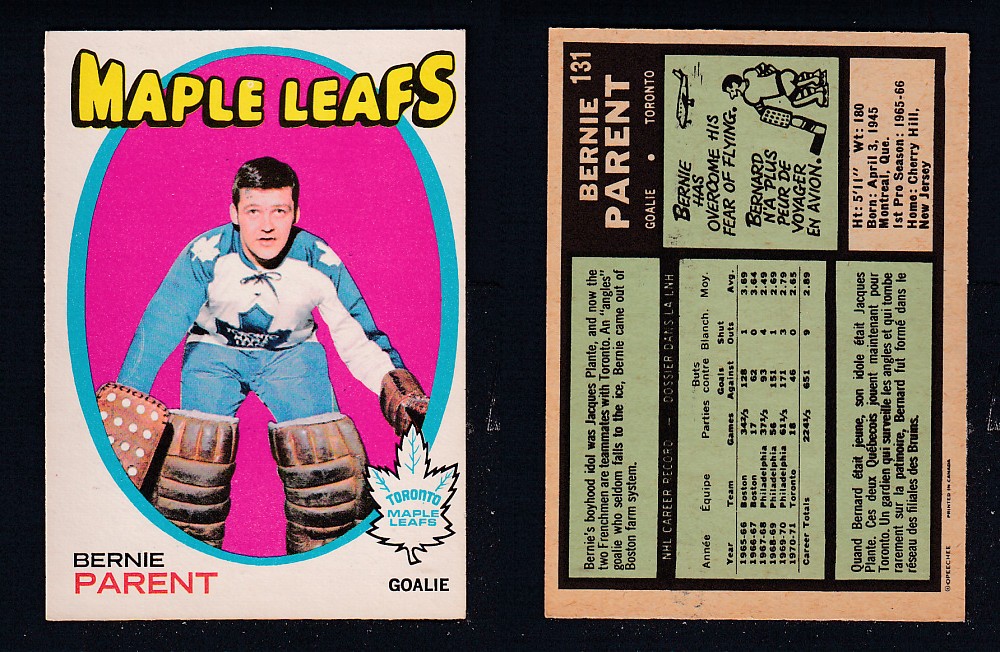 1971-72 O-PEE-CHEE HOCKEY CARD #131 B. PARENT photo