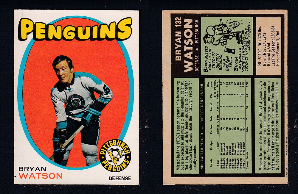 1971-72 O-PEE-CHEE HOCKEY CARD #132 B. WATSON photo