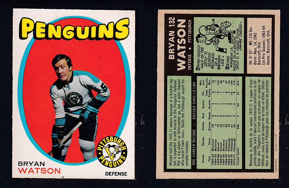 1971-72 O-PEE-CHEE HOCKEY CARD #132 B. WATSON photo