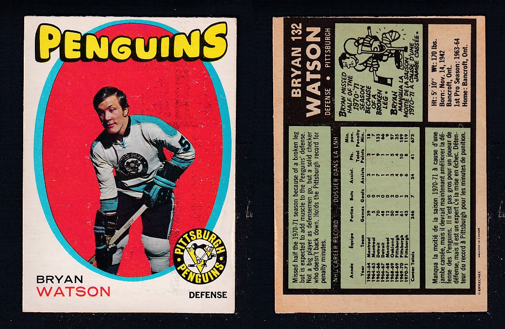 1971-72 O-PEE-CHEE HOCKEY CARD #132 B. WATSON photo