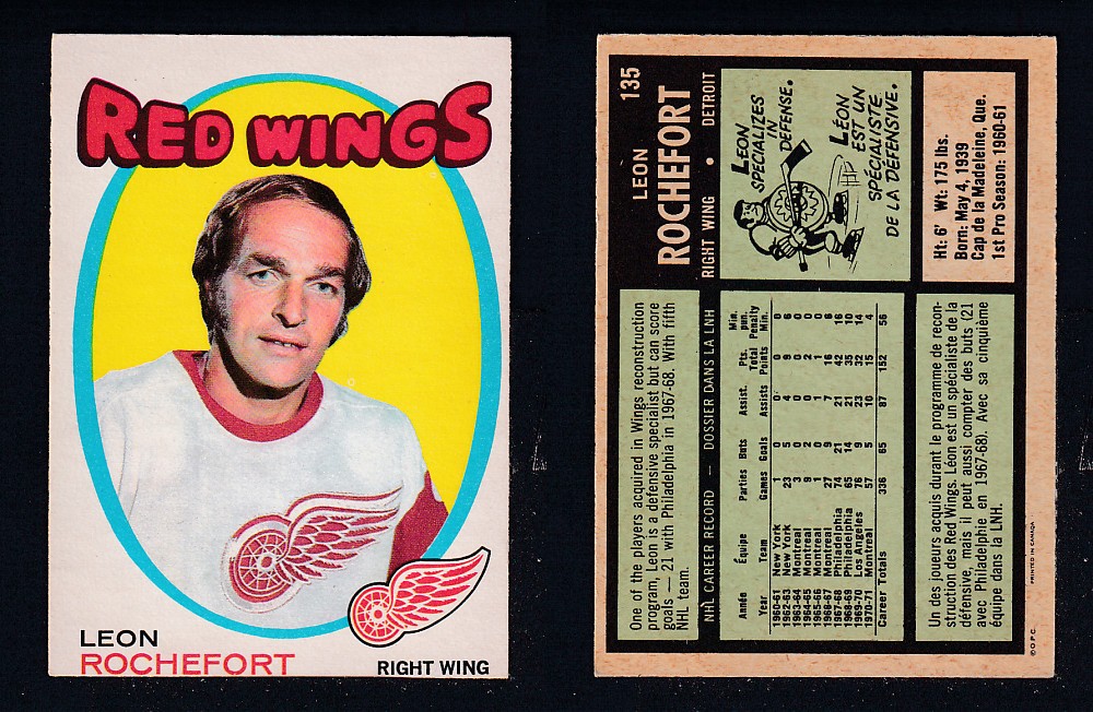 1971-72 O-PEE-CHEE HOCKEY CARD #135 L. ROCHEFORT photo